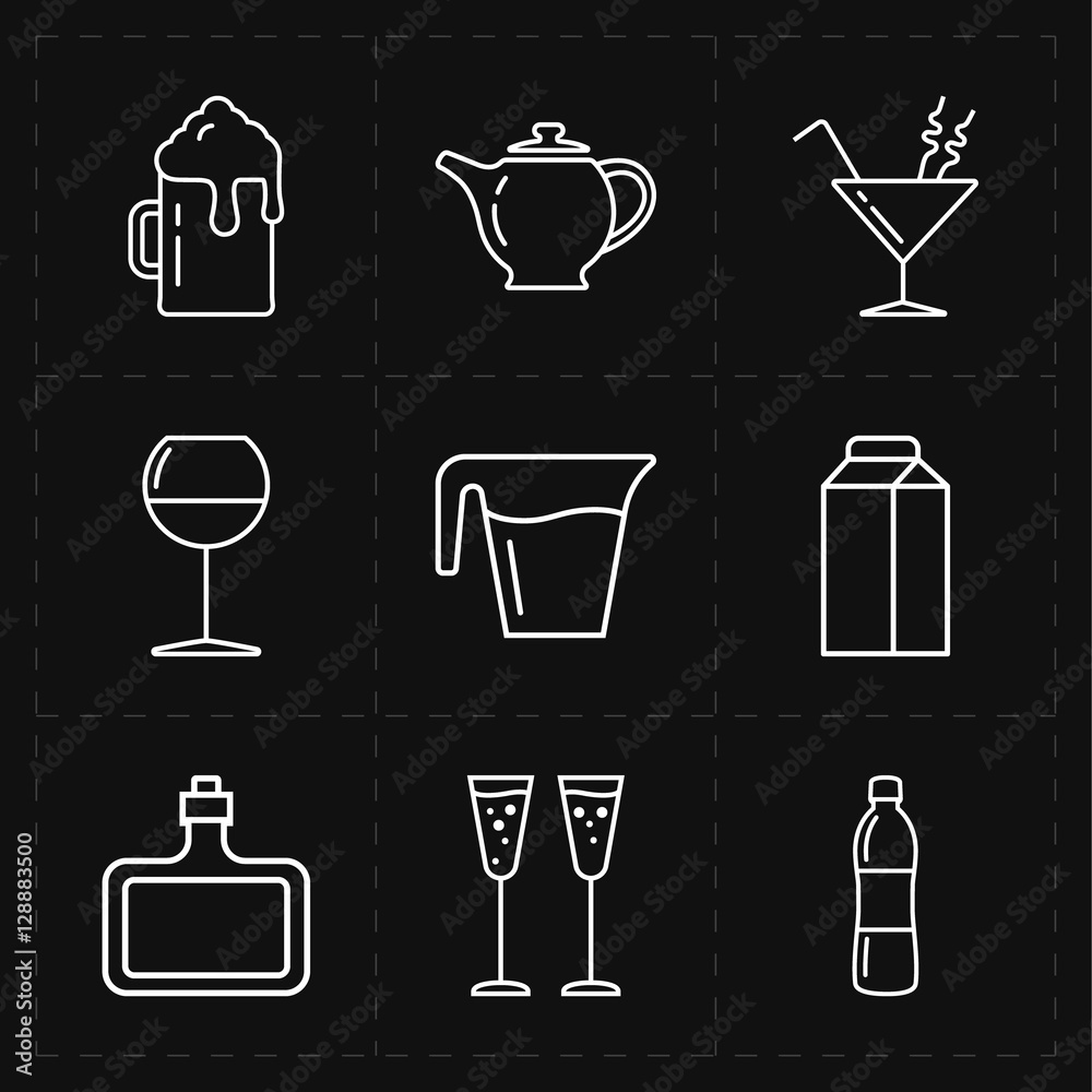 nine modern flat bar icons nine modern flat bar icons