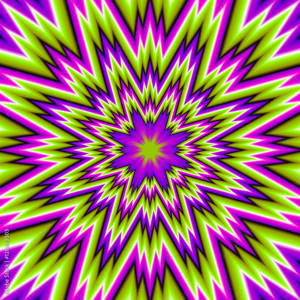 Green background with purple flower (motion illusion) Green background with purple flower (motion illusion)