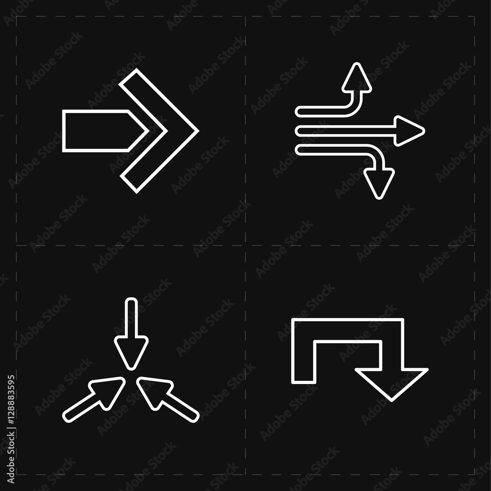 four flat modern arrows four flat modern arrows