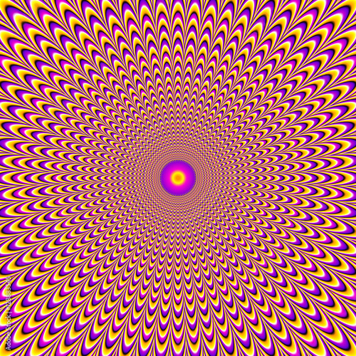 Pulsing yellow and purple background (motion illusion)