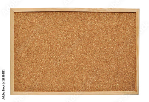 Cork board isolated on white background photo