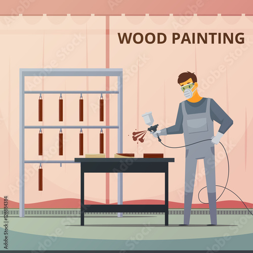 Professional Woodwork Painting  Flat Poster 