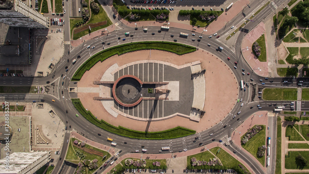 Obraz premium Aerial view of 'Ploschad Pobedy' in St. Petersburg
