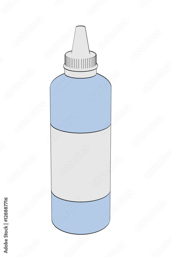 2d cartoon illustration of contact lenses solution