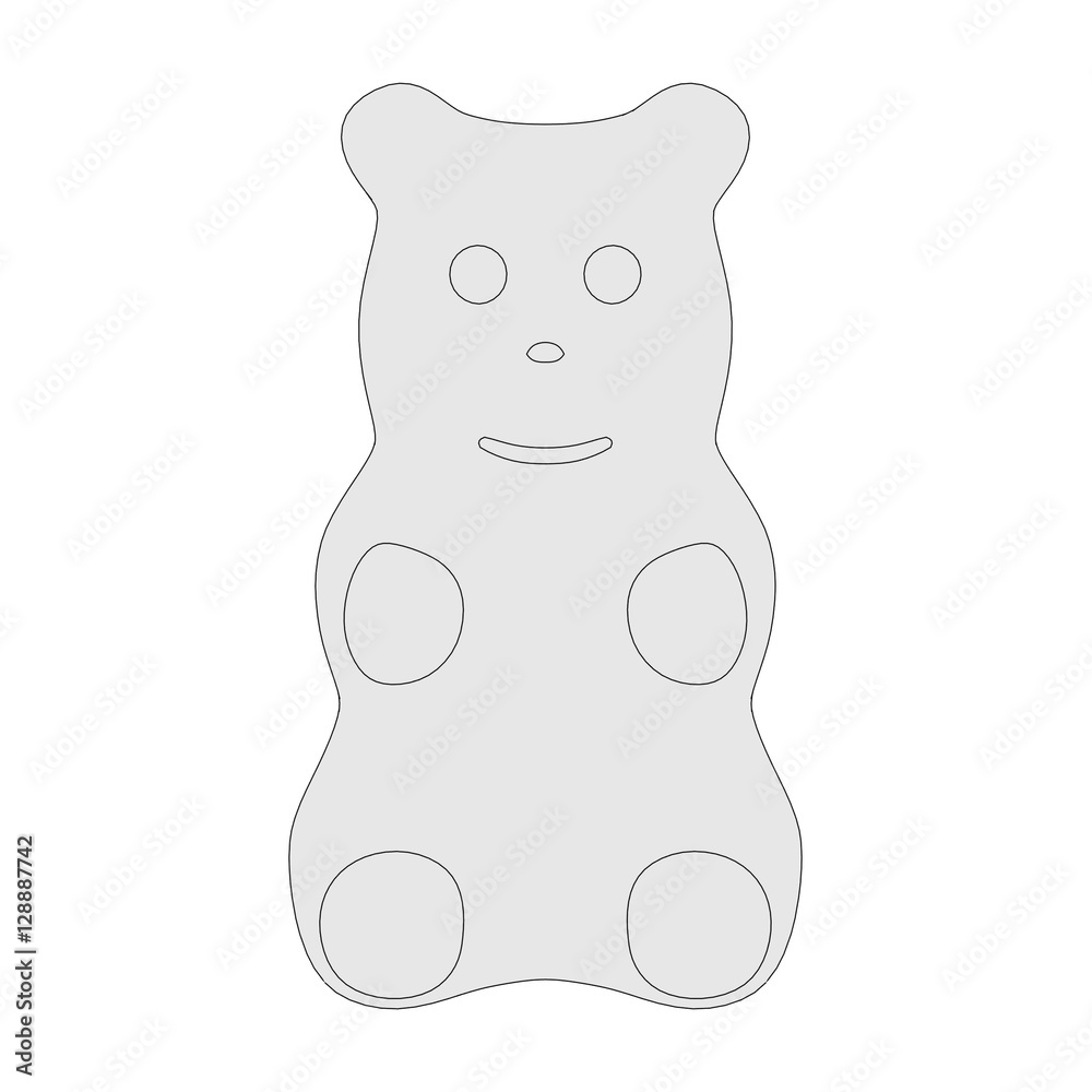 2d cartoon illustration of gummy bear Stock Illustration