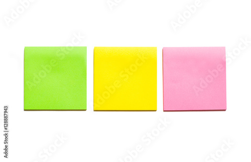 blank sticky note or post it islated on white