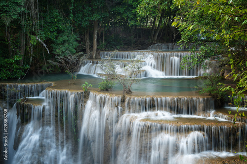 Fototapeta Naklejka Na Ścianę i Meble -  Beautiful and Breathtaking waterfall, Huay Mea Kamin's waterfall