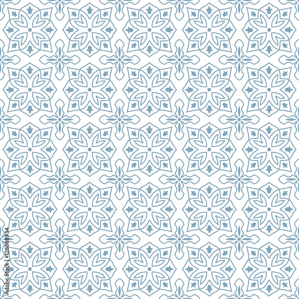 Seamless monochrome pattern on transparent background, Arabic style. The swatch is included in vector file.