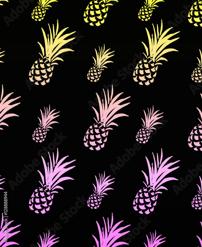 Pineapple pattern on black background.