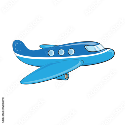 Cartoon jet, vector image isolated on white background.