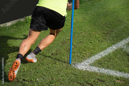 Giocatore di calcio che si allena