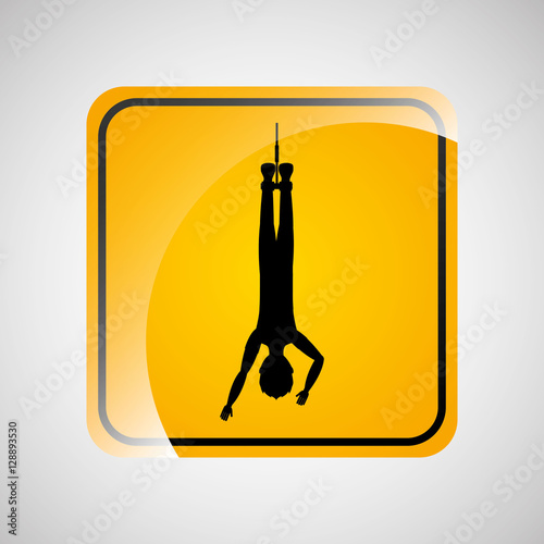 bungee jumping person sign sport extreme design vector illustration eps 10