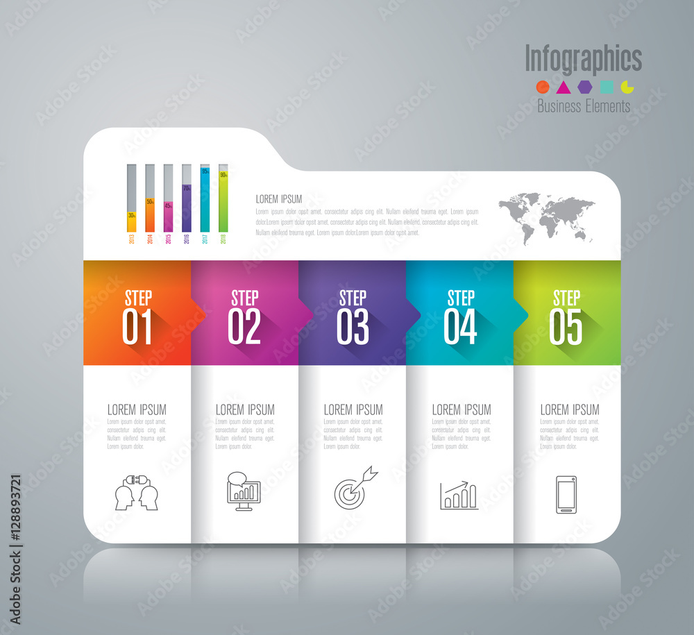Infographic design vector and business icons. Infographic design vector and business icons.