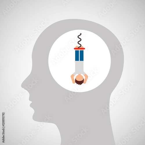 head silhouette male bungee jumper extreme sport vector illustration eps 10