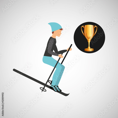 ski male trophy sport design vector illustration eps 10