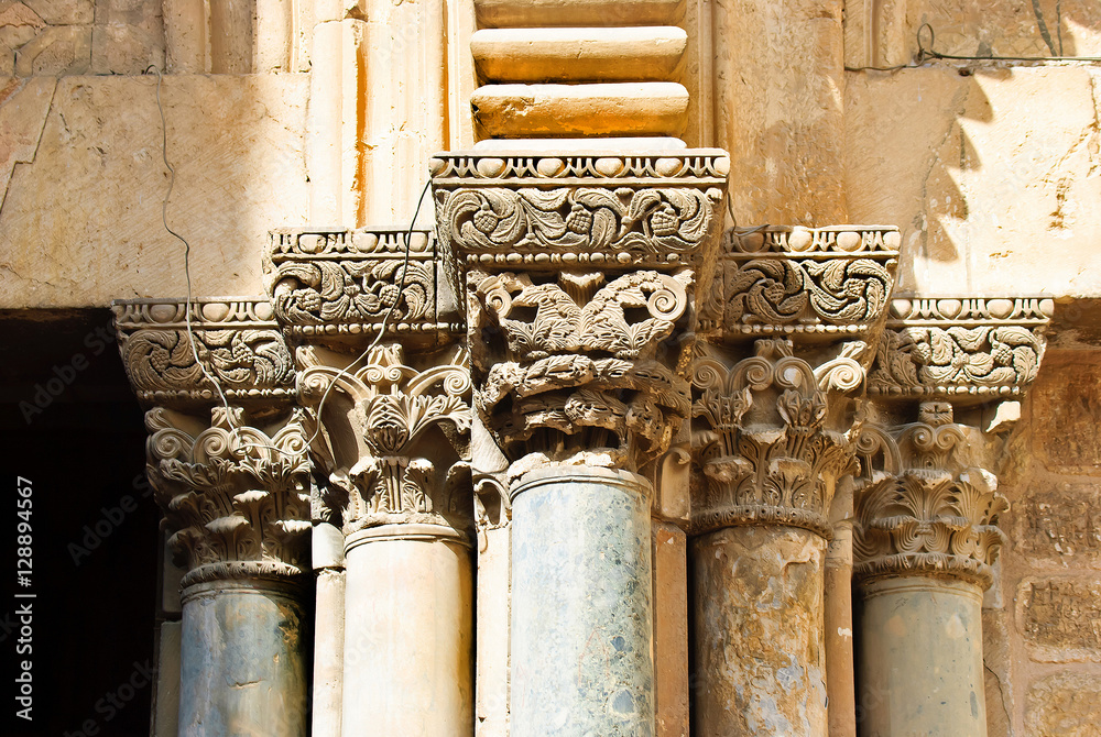 Naklejka premium Jerusalem. Israel.Column capital of the temple of ascension