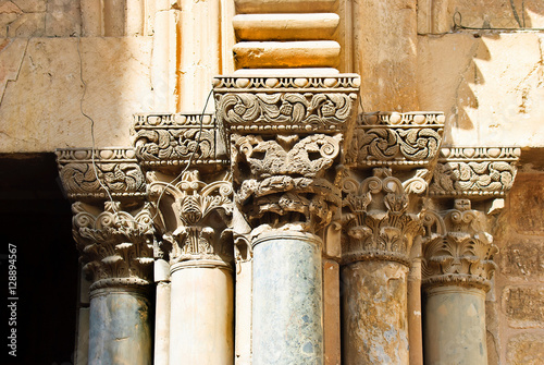 Jerusalem. Israel.Column capital of the temple of ascension