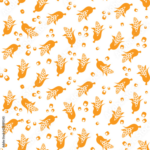 Seamless pattern with fresh ripe corn cobs.