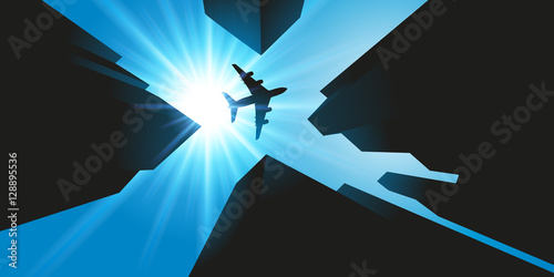 Avion - building - ville - voyage - tourisme