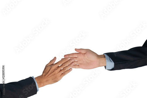 Businessman hand / Businessman hand on white background. Teamwork.