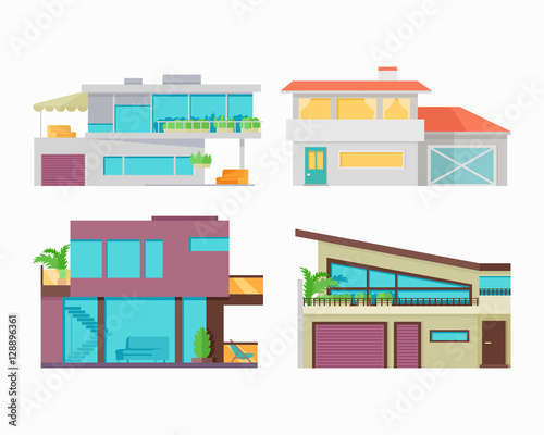 Set of Houses, Buildings and Architectures