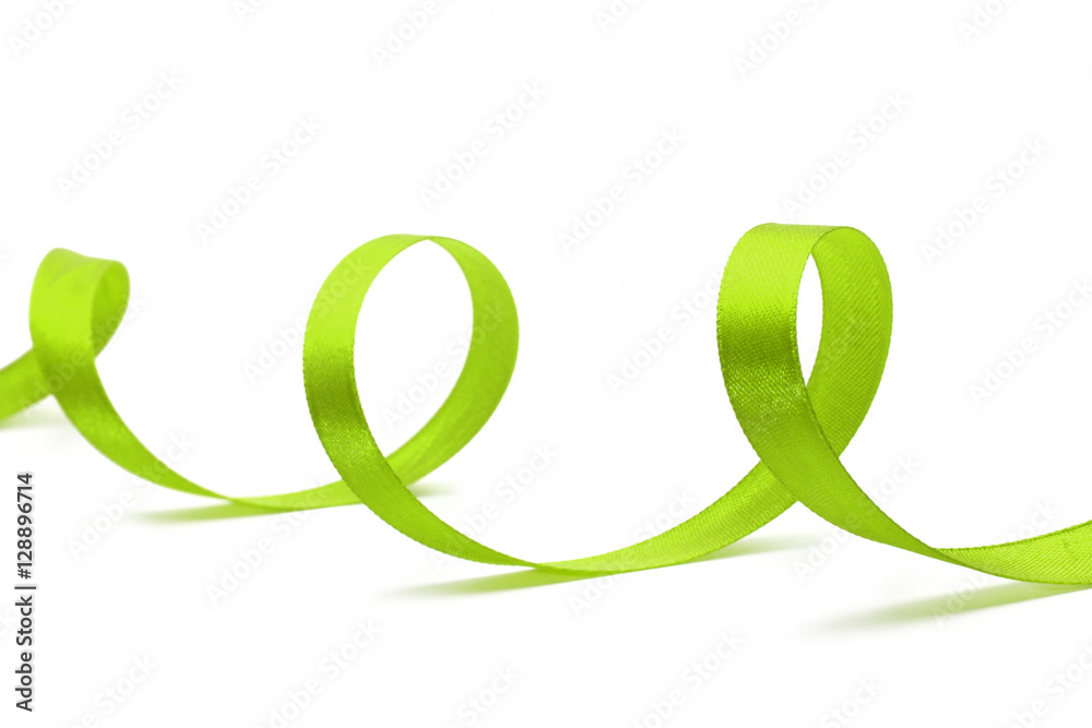 green ribbon on white green ribbon on white