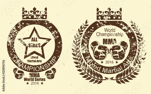 Mixed martial arts distressed prints