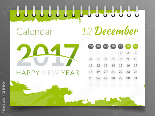 December 2017. Calendar 2017