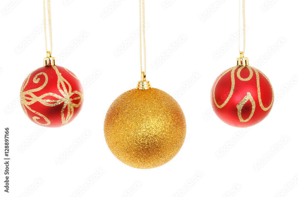 Three Christmas baubles