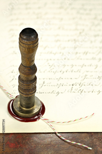 wax seal on document