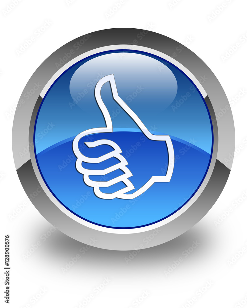Like icon glossy blue round button Like icon glossy blue round button