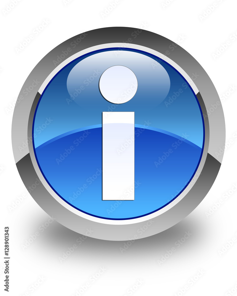 Info icon glossy blue round button