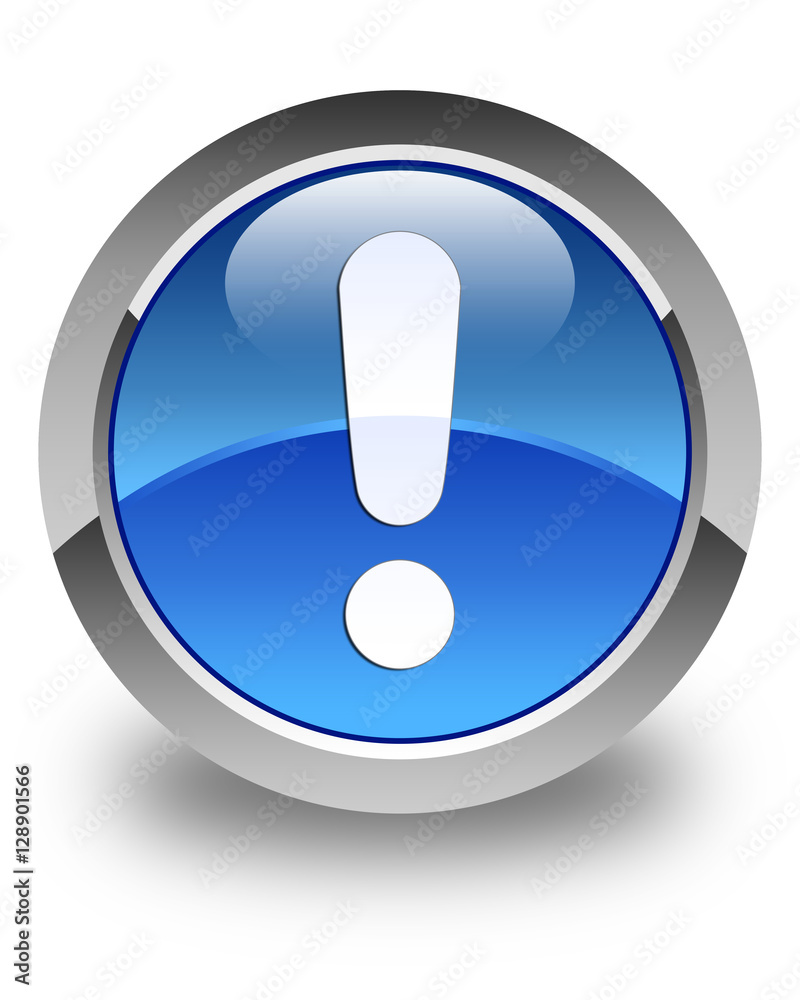 Exclamation mark icon glossy blue round button Exclamation mark icon glossy blue round button