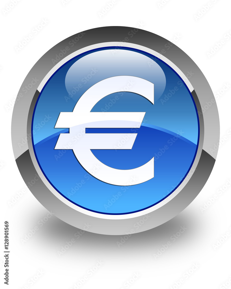 Euro sign icon glossy blue round button Euro sign icon glossy blue round button
