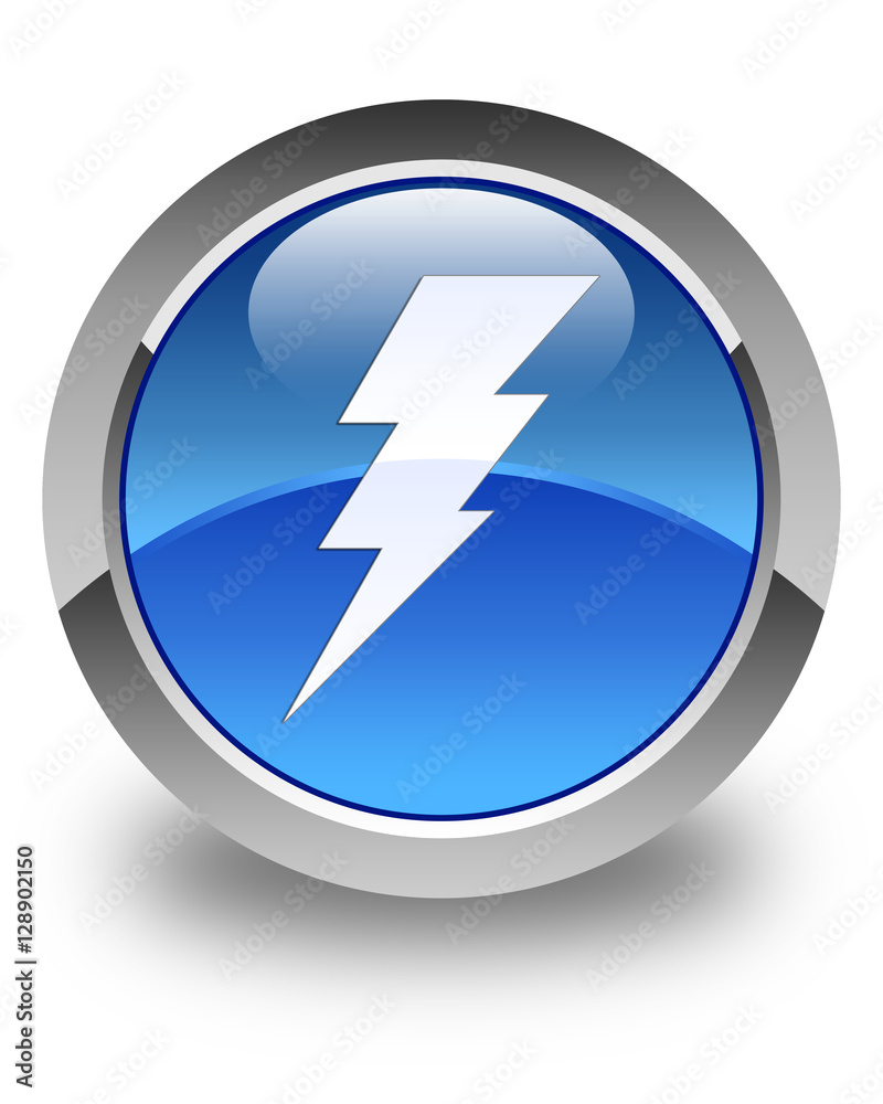 Electricity icon glossy blue round button Electricity icon glossy blue round button
