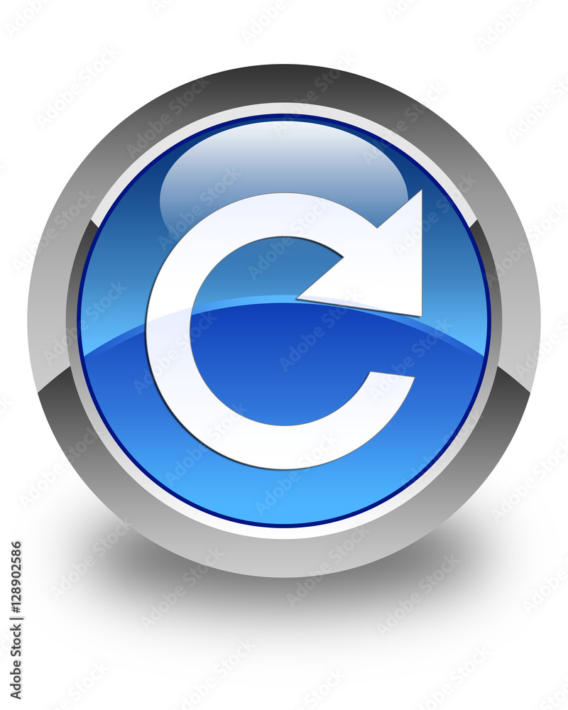 Reply rotate icon glossy blue round button Reply rotate icon glossy blue round button