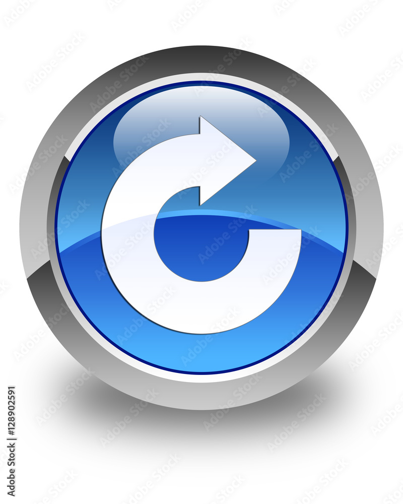 Reply arrow icon glossy blue round button Reply arrow icon glossy blue round button