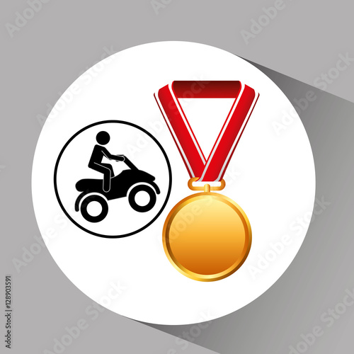 quad bike medal sport extreme graphic vector illustration eps 10 photo