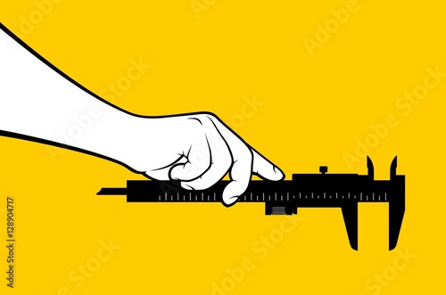 Man hand using caliper 