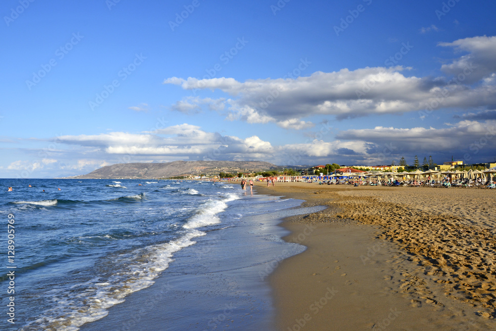 View from the beach of Georgioupolis, Crete