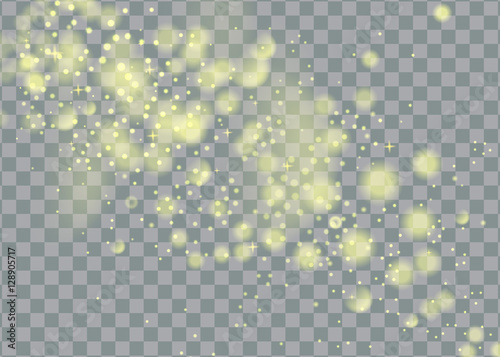 glittering star dust trail sparkling particles on transparent background. Space comet tail. Vector glamour fashion illustration