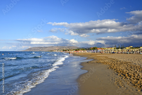 View from the beach of Georgioupolis, Crete photo