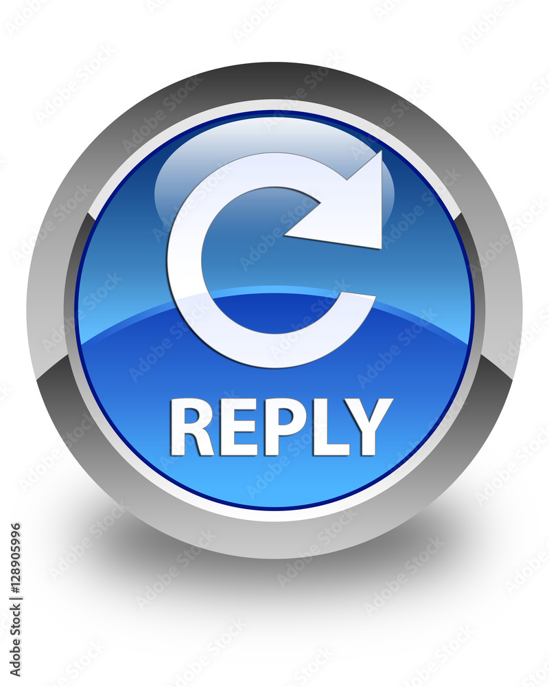 Reply (rotate arrow icon) glossy blue round button Reply (rotate arrow icon) glossy blue round button