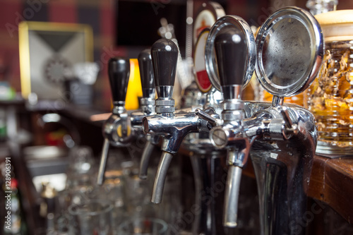 Close-up of the beer pipes