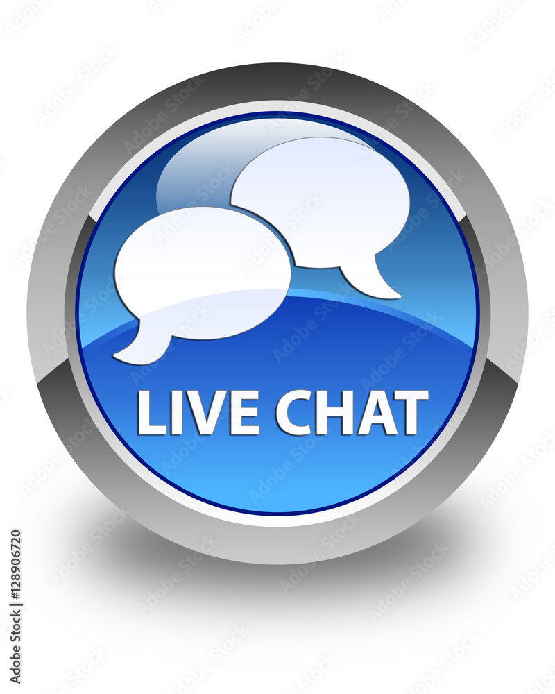 Live chat glossy blue round button Live chat glossy blue round button