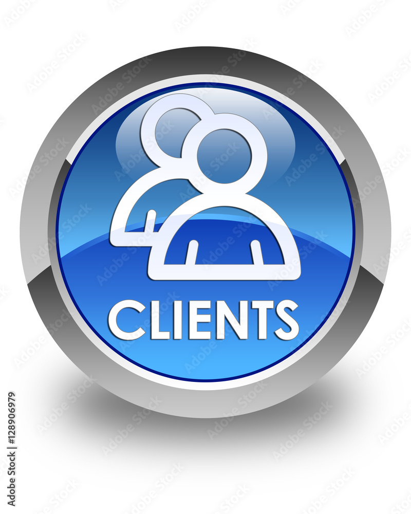 Clients (group icon) glossy blue round button Clients (group icon) glossy blue round button