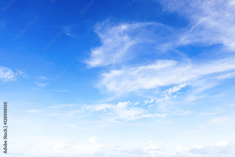 Beautiful sky with white clouds .