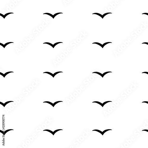 Abstract pattern with birds, v-pattern background, vector illustration, handdrawn birds