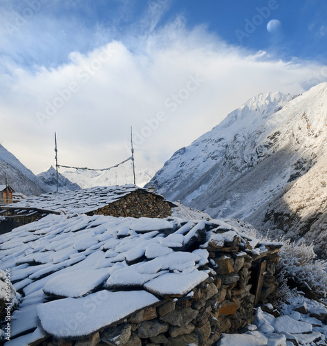  Mountain shelter for travelers in Nepal. photo