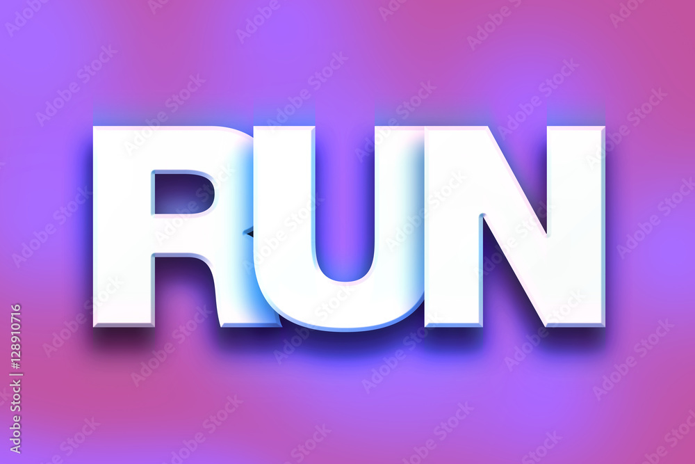 Run Concept Colorful Word Art